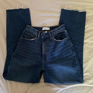 Dark wash 90s straight ultra high rise curve love